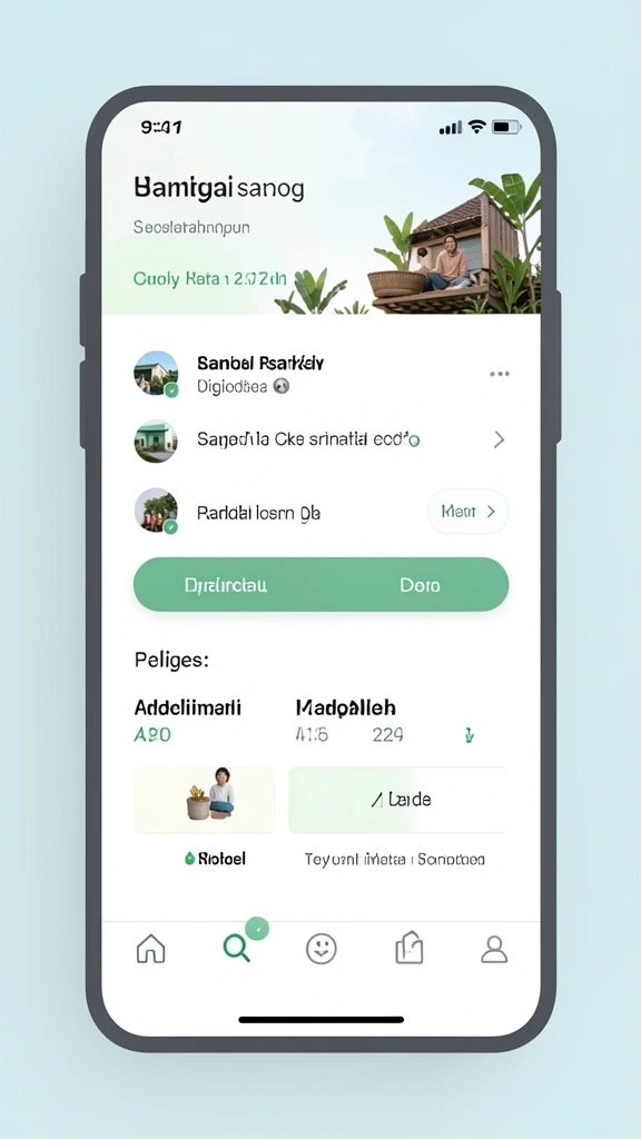 Tampilan pertama aplikasi 5RT dengan interface yang ramah pengguna.