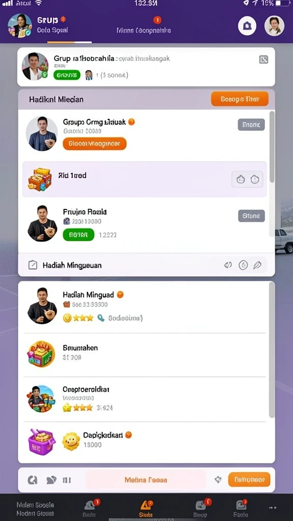 Tampilan awal aplikasi 6SVIP yang menarik dan mudah dinavigasi.