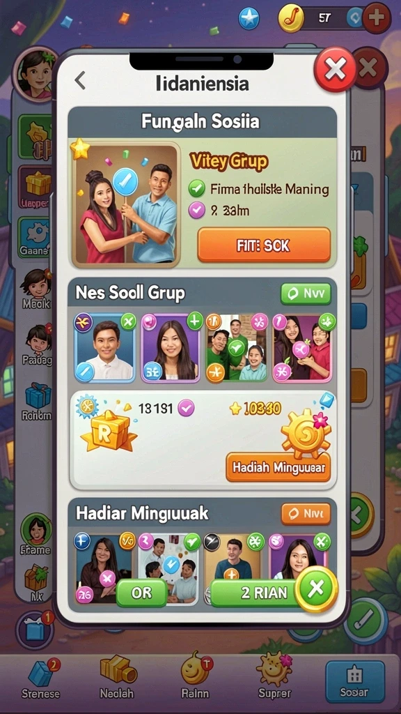 Tantangan seru di setiap level permainan.