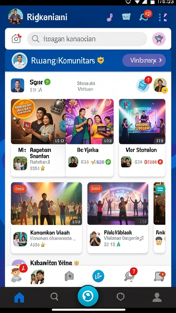 Tampilan home screen dengan mudah dijelajahi.